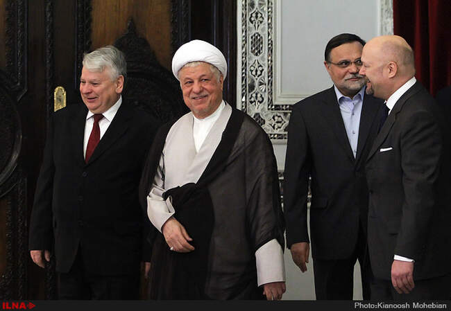 دیدار آیت الله هاشمی رفسنجانی با رئیس مجلس لهستان