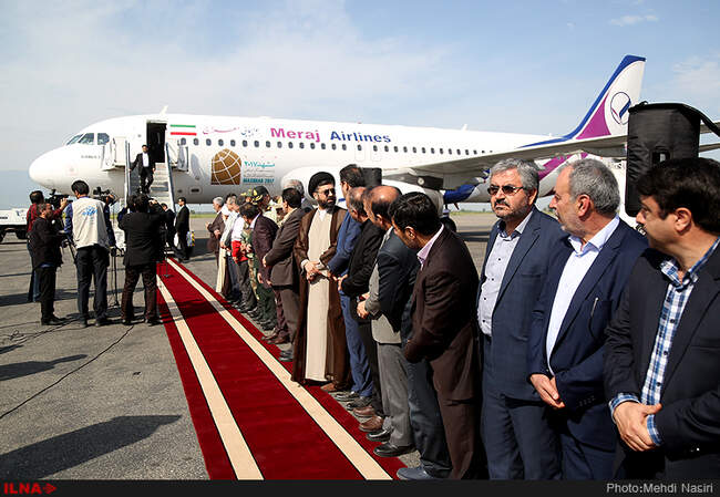 ورود حسن روحانی، رئیس جمهور برای بازدید از معدن یورت به گرگان