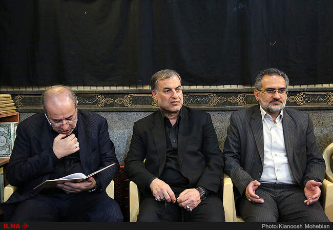 ترافیک کابینه نهم و دهم در مراسم ترحیم برادر احمدی‌نژاد