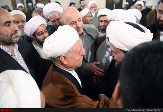 دیدار علما و فضلای حوزه علمیه قم با آیت الله هاشمی رفسنجانی