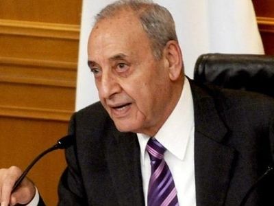 پذیرایی نبیه بری از نمایندگان پارلمان لبنان با آب و نمک