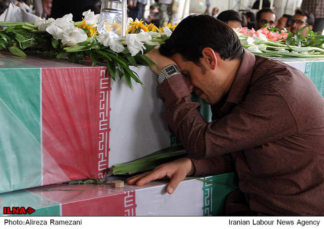 مراسم وداع با پیکرهای مطهر شهدای غواص