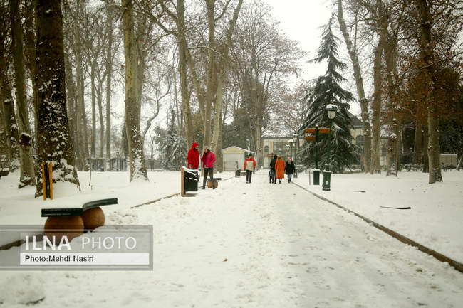 مجموعه فرهنگی-تاریخی نیاوران در یک روز برفی