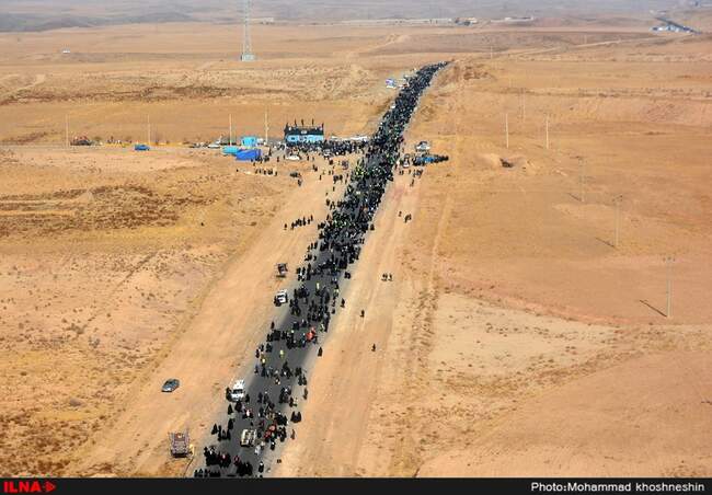 تصاویر هوایی پیاده روی زائران حرم رضوی-مشهد