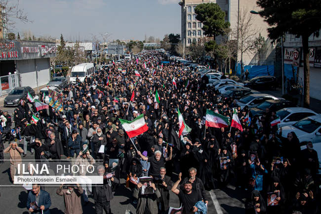 راهپیمایی مردم تهران در اعلام انزجار از جنایات آمریکا و رژیم صهیونیس