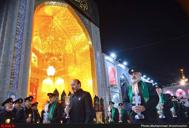 مراسم خطبه خوانی شب عاشورا در حرم مطهر رضوی‎