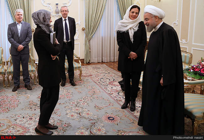 دیدار رئیس جمهور با کریستین دوفرین رئیس مجلس سنای بلژیک
