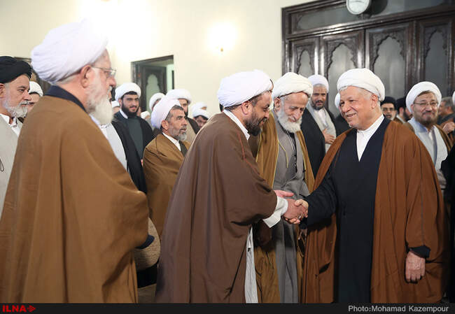 دیدار علما و فضلای حوزه علمیه قم با آیت الله هاشمی رفسنجانی