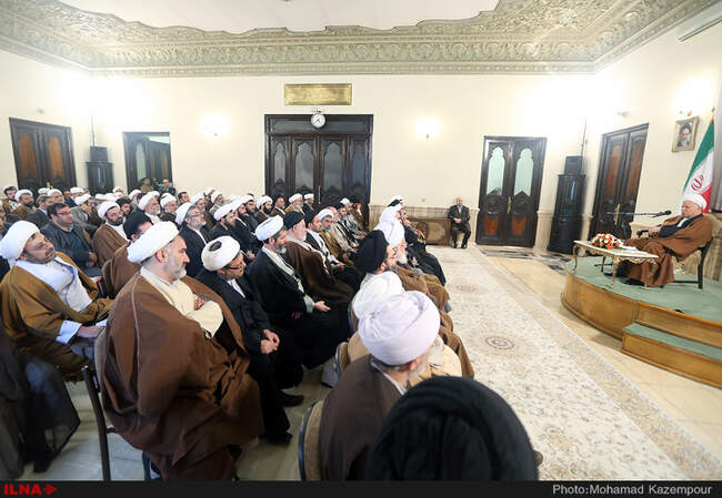 دیدار علما و فضلای حوزه علمیه قم با آیت الله هاشمی رفسنجانی