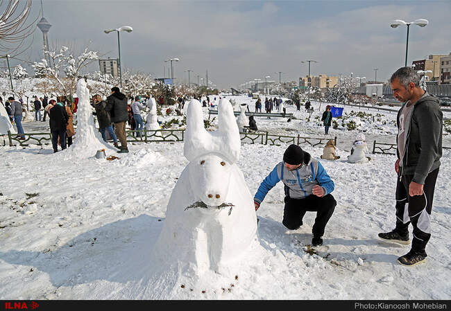 تصاویر جشنواره ساخت مجسمه‌های برفی در تهران 