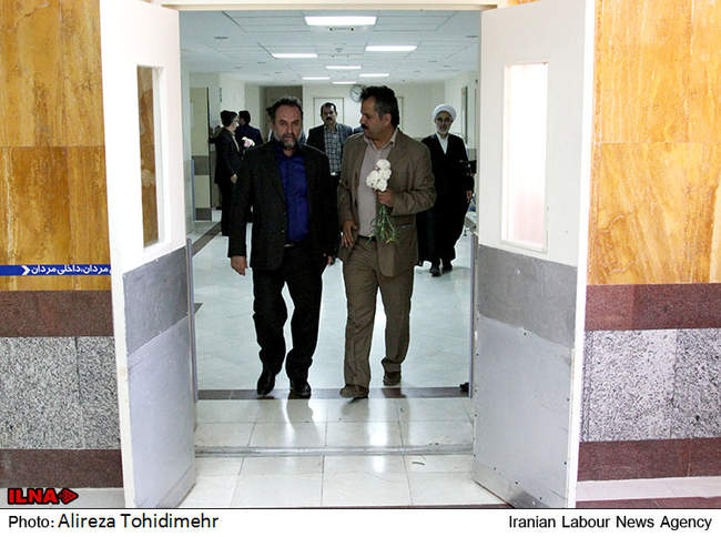 عیادت از کارگران قم در بیماستان تأمین اجتماعی