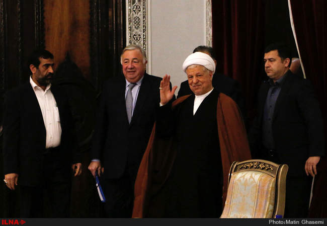 دیدار ژرار لارشه رئیس مجلس سنای فرانسه با آیت الله هاشمی رفسنجانی رئ