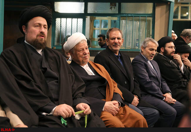 حضور آیت‌الله هاشمی رفسنجانی در مراسم چهلمین روز رحلت آیت الله موسوی اردبیلی 