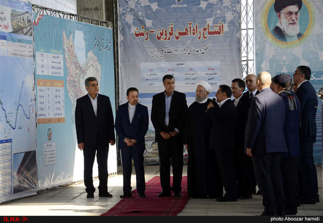 مراسم افتتاح راه اهن قزوین-رشت با حضور رییس جمهور