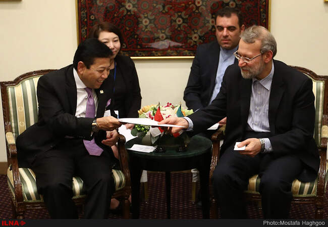 دیدار علی لاریجانی با رییس مجلس اندونزی