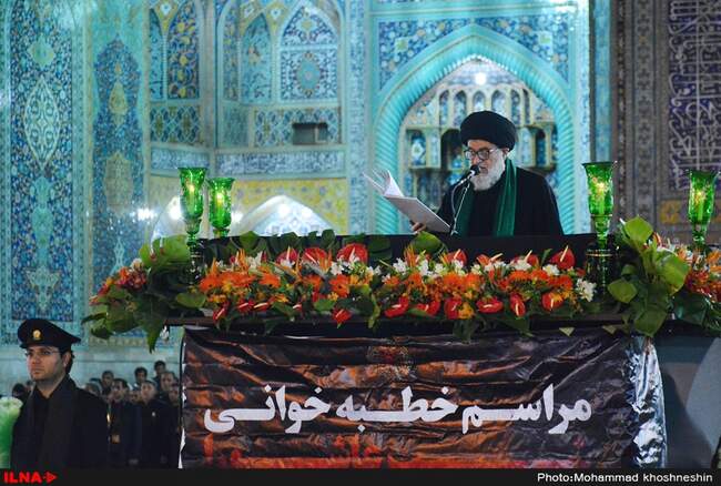 مراسم خطبه خوانی شب عاشورا در حرم مطهر رضوی‎