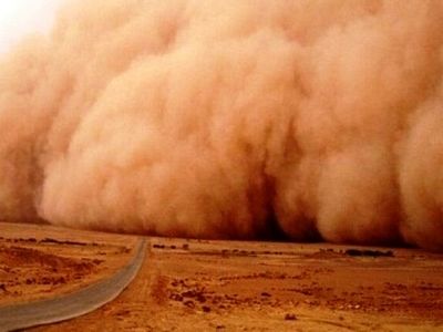 هشدار نارنجی هواشناسی درباره توفان شن و گرد و خاک در شرق کشور