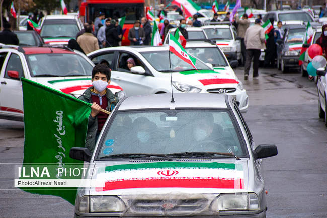 برگزاری راهپیمایی خودرویی در استان قزوین