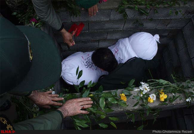 تشیع پیکر مطهر دو شهید گمنام در ساری‎