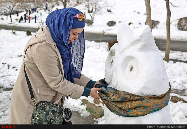 تصاویر جشنواره ساخت مجسمه‌های برفی در تهران 