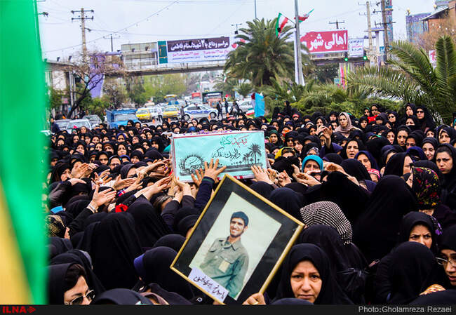 تشیع پیکر مطهر دو شهید گمنام در ساری‎