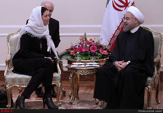 دیدار رئیس جمهور با کریستین دوفرین رئیس مجلس سنای بلژیک