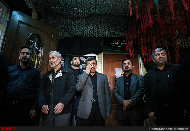 ترافیک کابینه نهم و دهم در مراسم ترحیم برادر احمدی‌نژاد