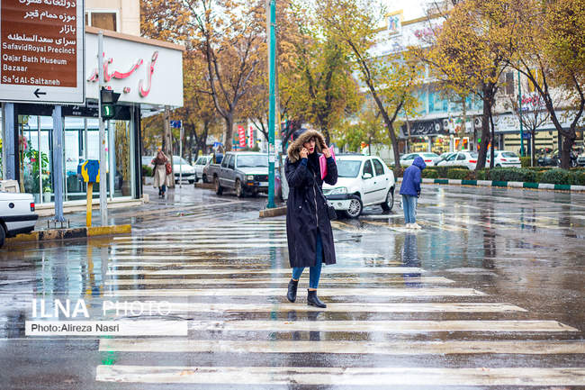 بارش اولین باران پاییزی در قزوین