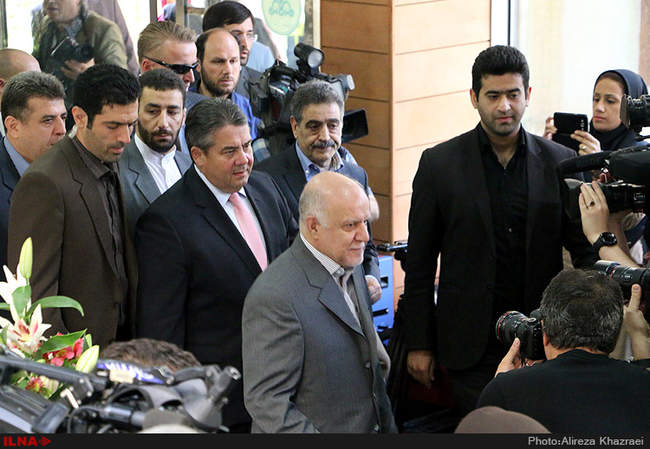 دیدار بیژن نامدار زنگنه وزیر نفت با زیگمار گابریل معاون صدر اعظم و وز