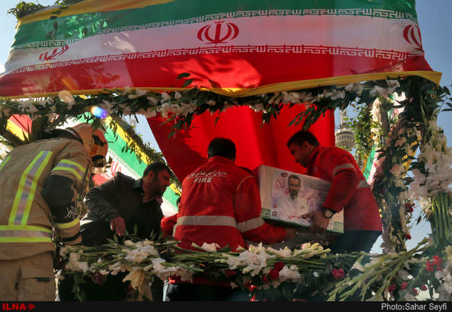 مراسم تشییع پیکر شهدای آتش‌نشان در مصلای امام خمینی(ره)/2
