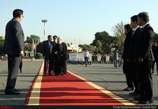 مراسم بدرقه رییس جمهور در سفر به سه کشور جنوب شرق آسیا