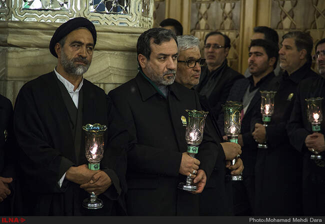 خطبه خوانی شب شهادت امام رضا (ع)در حرم مطهر رضوی با حضور عباس عراقچی