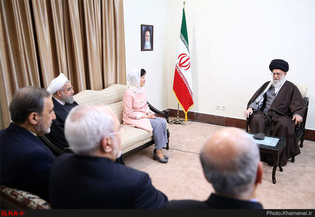 دیدار رئیس جمهوری کره جنوبی با حضرت آیت‌الله خامنه‌ای رهبر انقلاب اسلامی
