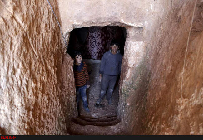 زندگی خانواده های سوری در غارها
