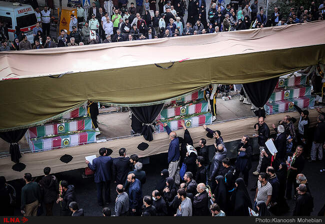 مراسم تشییع پیکر پاک 54 شهید دفاع مقدس نیروی انتظامی از مقابل دانشگاه تهران