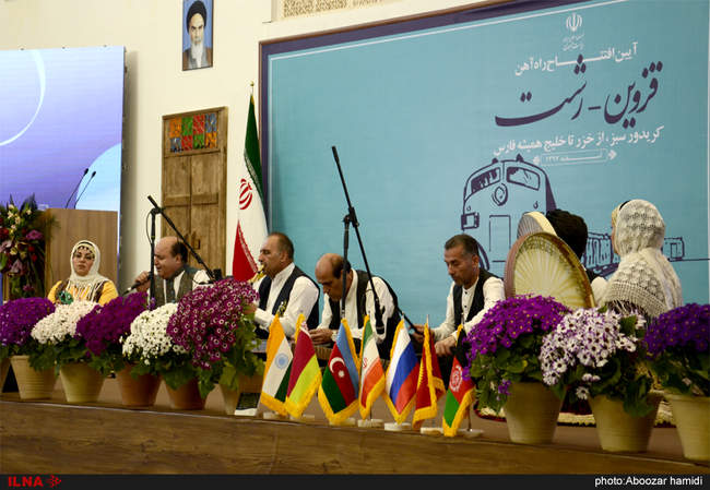 مراسم افتتاح راه اهن قزوین-رشت با حضور رییس جمهور