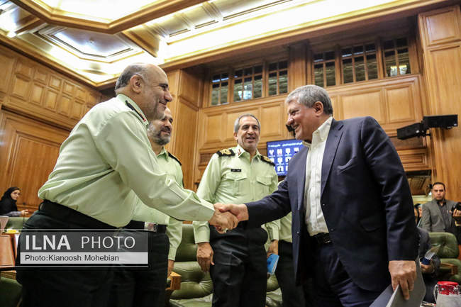 حضور سردار حسین رحیمی فرمانده انتظامی تهران در صحن علنی شورای شهر ته