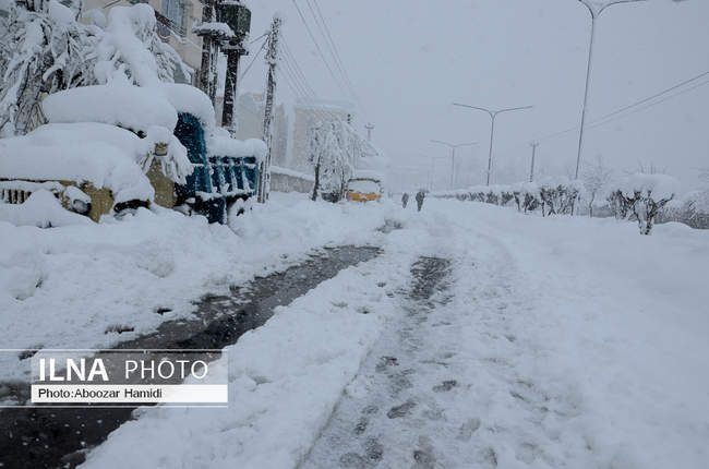 جلوه های زیبای برف در شهر باران (رشت )