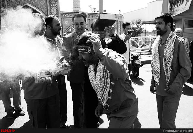 کاروان نمادین اعزام نیرو به جبهه های جنگ حق علیه باطل توسط شرکت واحد